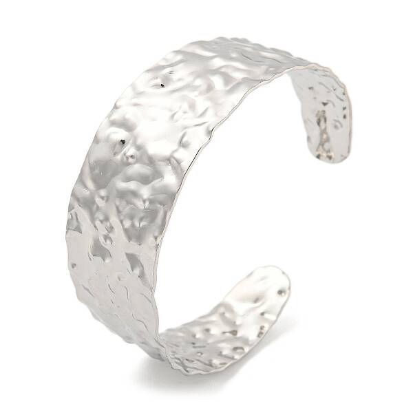 Non-Tarnish 304 Stainless Steel Textured Open Cuff Bangles for Women