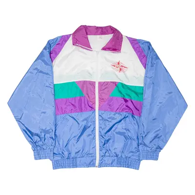 MINE Four Fashion Windbreaker Jacket Purple 90s Colourblock Womens L