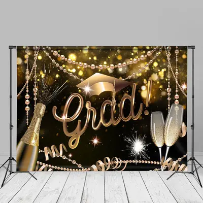 Sparkling Champagne Pearls Bokeh Grad Photo Backdrop - Aperturee