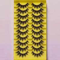 False Eyelashes, 10 Pairs Wispy Faux Cluster Lashes, Natural Curling Eye Makeup Strip Lashes, Volumized False Eyelashes for W...