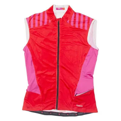 TERRY Full Zip Cycling Womens Jersey Red Sleeveless L