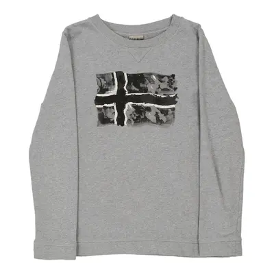 Napapijri Sweatshirt - Small Grey Cotton