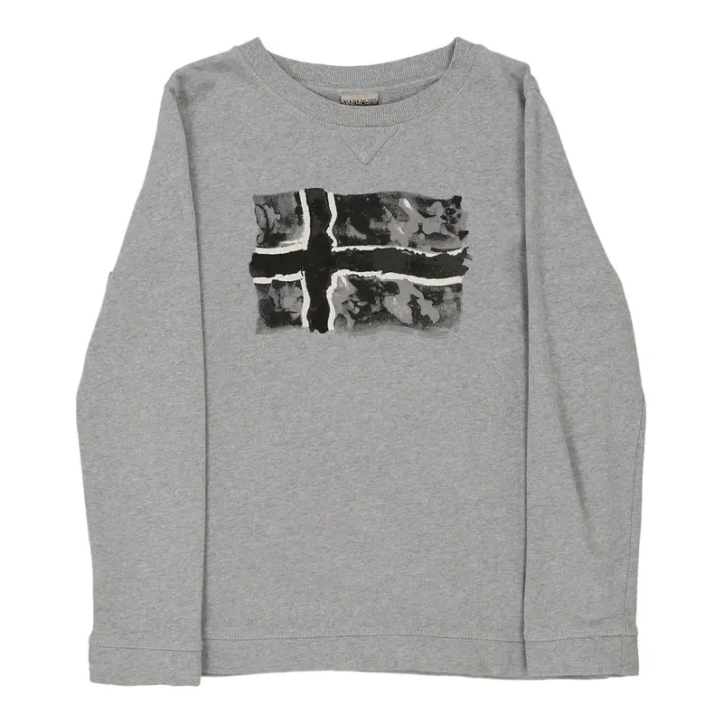 Napapijri Sweatshirt - Small Grey Cotton