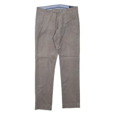 POLO RALPH LAUREN Mens Corduroy Trousers Grey Slim Straight W32 L31