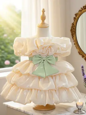 Baby Girl Elegant Dress Skirt Multi-layer Cake Skirt Suitable for Birthday Party Christening Birthday Gift