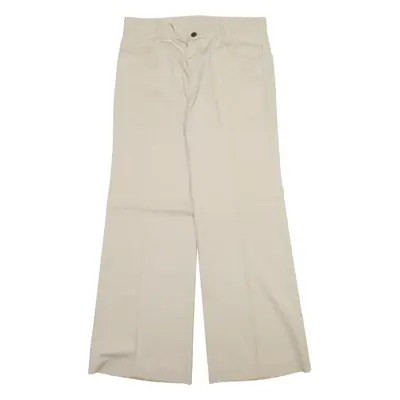 EL PASO Womens Trousers Cream Regular Wide-Leg W30 L30