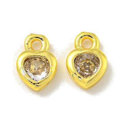 Brass Micro Pave Cubic Zirconia Charms