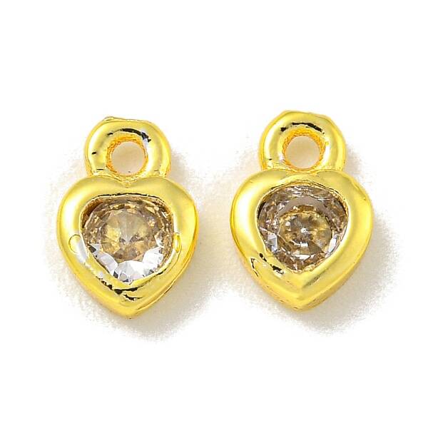 Brass Micro Pave Cubic Zirconia Charms