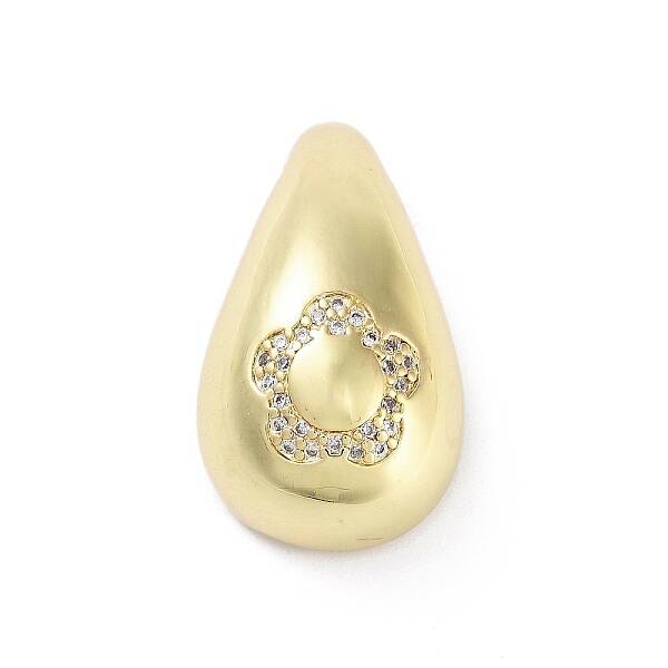 Rack Plating Brass Micro Pave Clear Cubic Zirconia Pendants