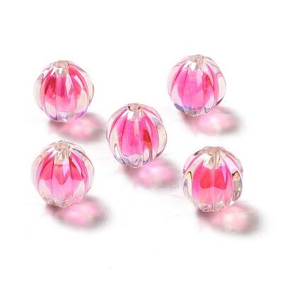 Two Tone UV Plating Rainbow Iridescent Acrylic Beads