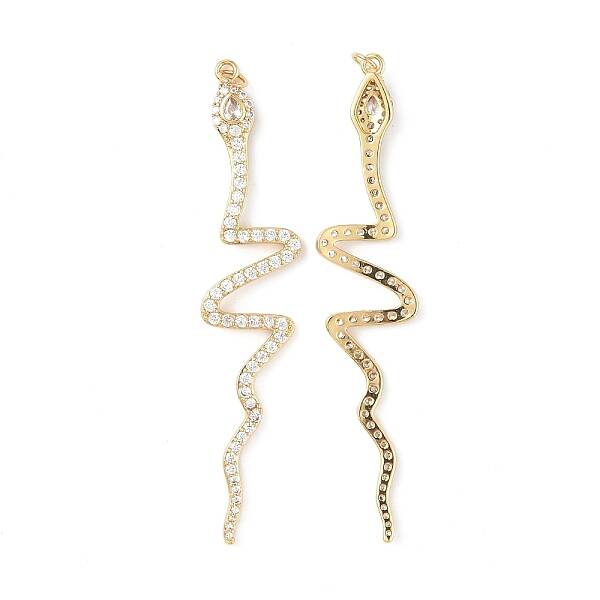 Brass Micro Pave Clear Cubic Zirconia Big Pendants