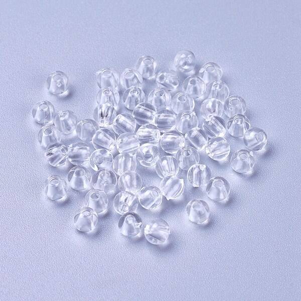 Transparent Clear Acrylic Round Beads