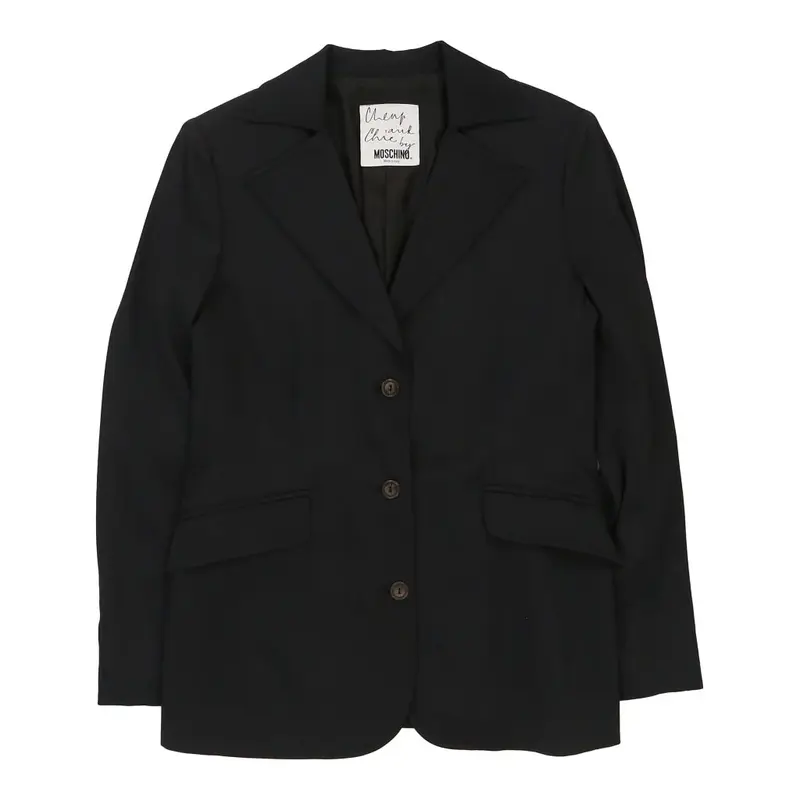 Cheap & Chic Moschino Blazer - Large Black Viscose Blend | Size: large
