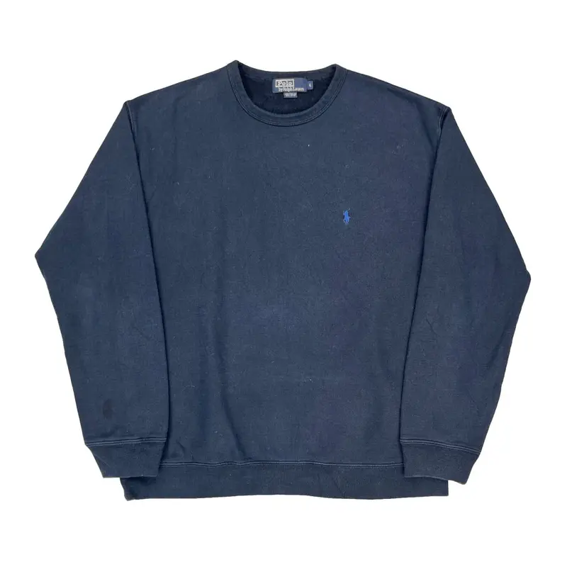 Polo By Ralph Lauren Sweatshirt - Large Blue Cotton