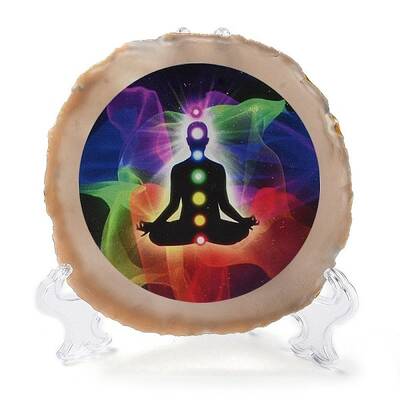 Printed Natural Agate Slice Stone Ornament