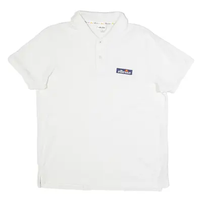 ELLESSE Mens Polo Shirt White L