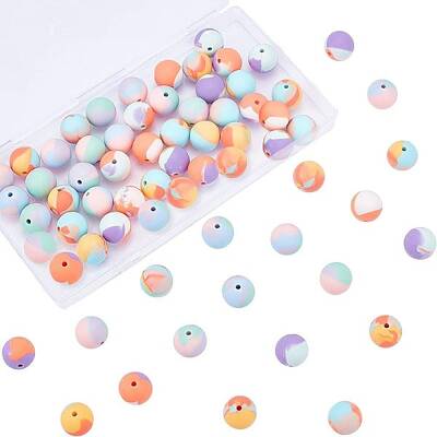 60Pcs 3 Colors Silicone Beads