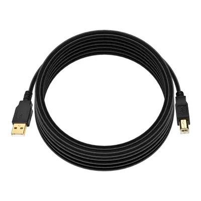 5440 Monoprice USB-A to USB-B 2.0 Cable 28/24AWG Gold Plated Black 15ft