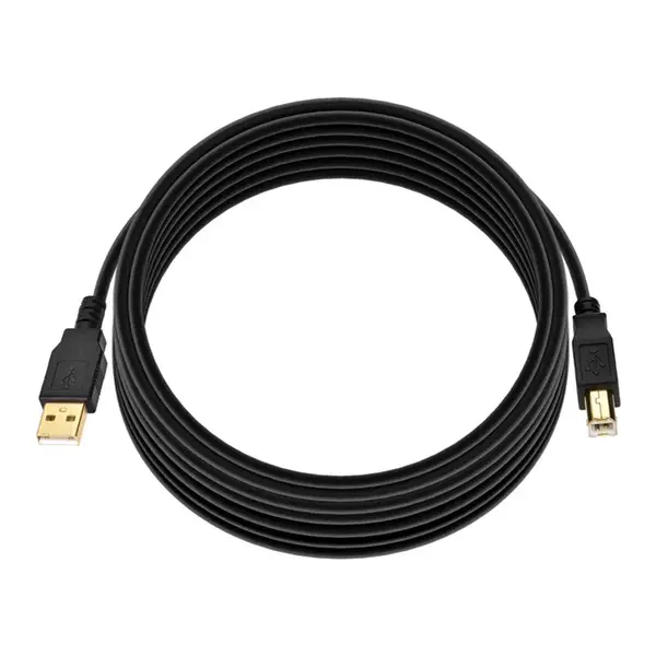 5440 Monoprice USB-A to USB-B 2.0 Cable 28/24AWG Gold Plated Black 15ft