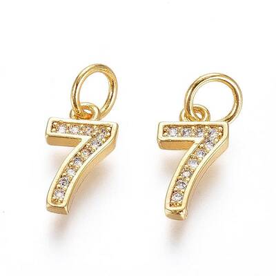 Brass Micro Pave Clear Cubic Zirconia Charms