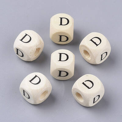 Printed Natural Wood Beads
