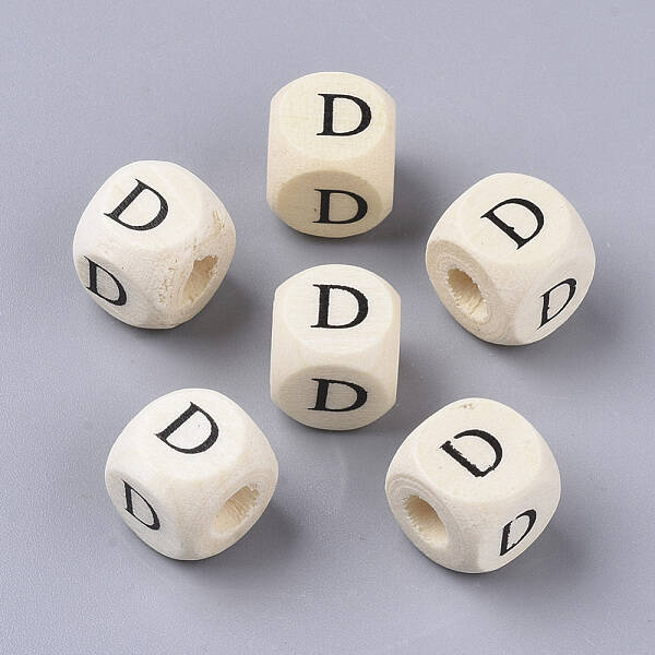 Printed Natural Wood Beads