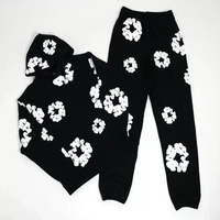 TikTok Viral 2025 Matching Couple Hoodies Set Unisex Cloud Foam Kapok Hoodie Sweatpants Co Ord Set Y2K Oversized Streetwear C...