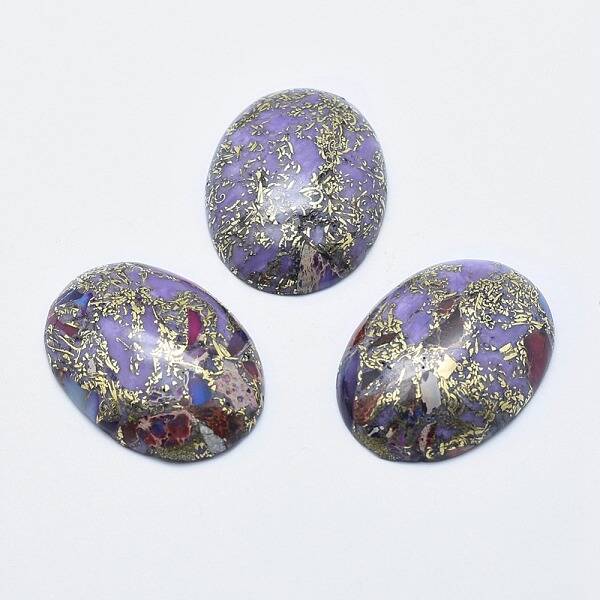 Brass Line Regalite/Imperial Jasper/Sea Sediment Jasper Cabochons