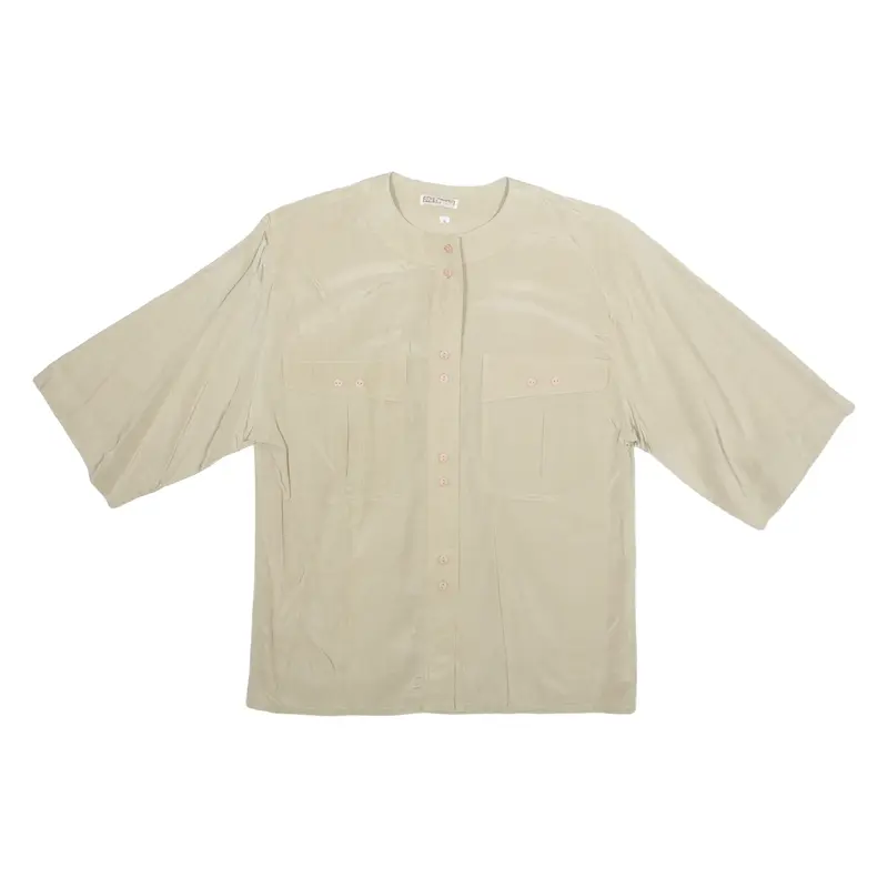 THE LEGEND Womens Top Beige Silk S