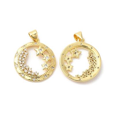 Brass Micro Pave Cubic Zirconia Pendants