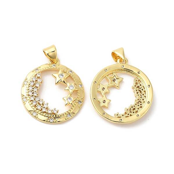 Brass Micro Pave Cubic Zirconia Pendants