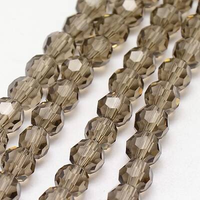 Faceted(32 Facets) Round Glass Beads Strands