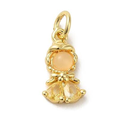 Brass Micro Pave Colorful Cubic Zirconia Glass Pendants