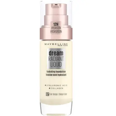 Maybelline Dream Radiant Hyaluronic Acid Moisturizing Liquid Foundation 02 Light Beige 30 ml