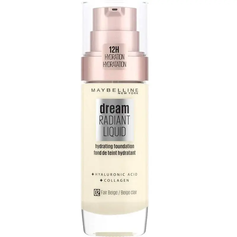Maybelline Dream Radiant Hyaluronic Acid Moisturizing Liquid Foundation 02 Light Beige 30 ml
