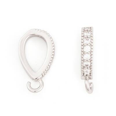 Ion Plating(IP) Brass Micro Pave Clear Cubic Zirconia Pendants
