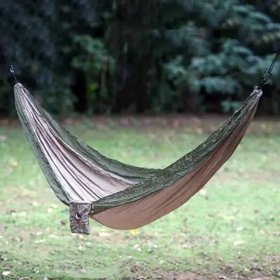 NOVICA Jungle Dreams Portable Parachute Fabric Hammock Khaki Army Green (Single)
