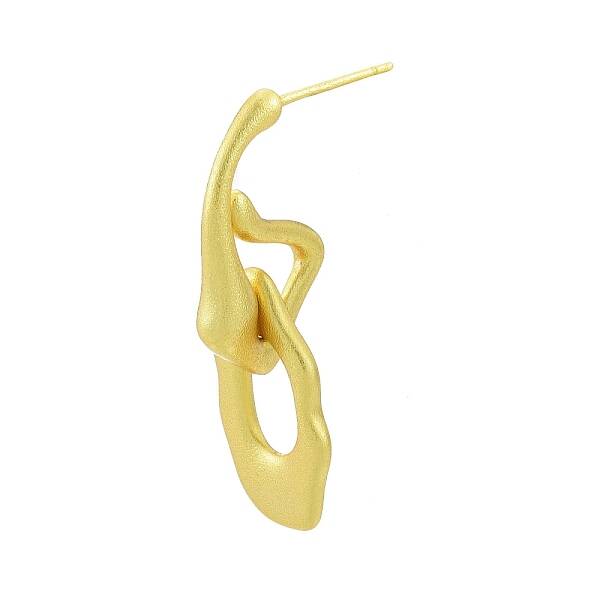 Rack Plating Brass Twist Oval Dangle Stud Earrings for Women