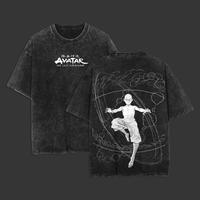 Retro Vintage Limited Aang - The Last Air Nomad - The Avatar Anime Double Printed  Washed Tee Unisex Oversize Anime Manga Aci...