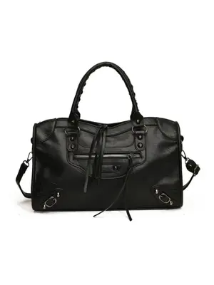 Women's Punk Style Large Capacity Tote Bag, Fashionable Solid Color Shoulder Bag for Daily Used, Casual Trendy Versatile High...