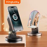Wireless induction speaker, Phone Stand with Built-in Makeup Mirror, phone holder,Universal Speaker bluetooth Holder, Porta...