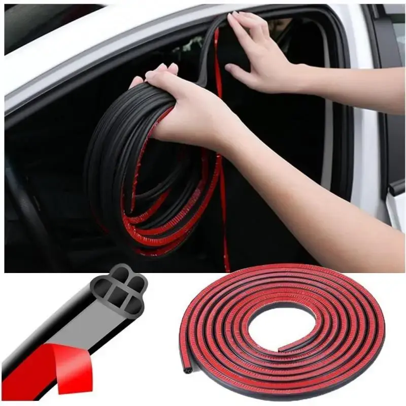 Car Door Seal Strip 33ft Universal Automotive Weather Stripping Double Layer Auto Rubber Soundproofing Weatherstrip Self Adhe...