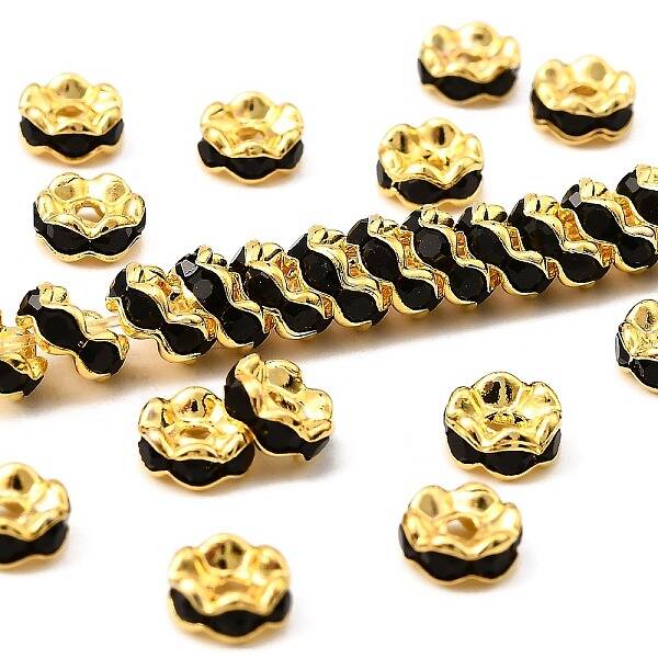 Brass Rhinestone Spacer Beads