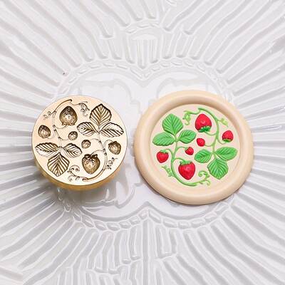Golden Tone Round Wax Seal Brass Stamp Heads