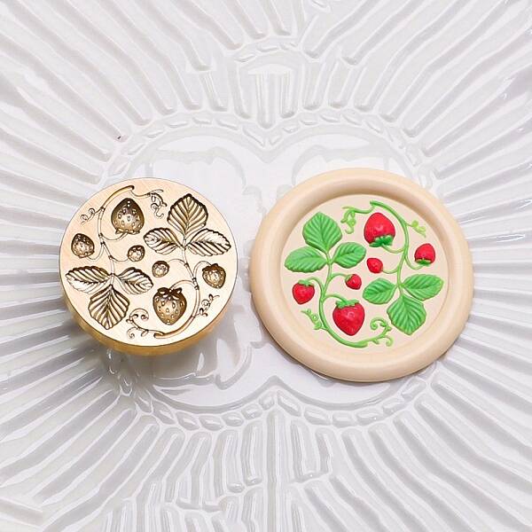 Golden Tone Round Wax Seal Brass Stamp Heads