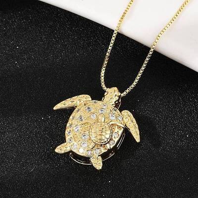 Brass Micro Pave Cubic Zirconia Pendant Necklaces