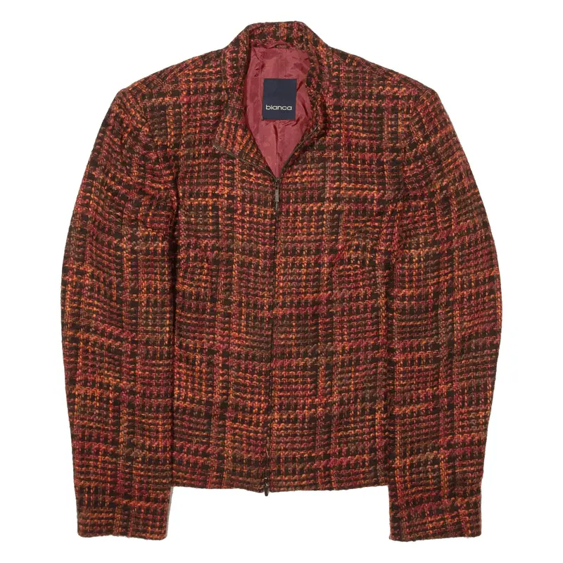 BIANCA Jacket Orange Wool Check Womens S