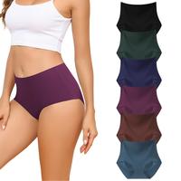 LEVAO High Waisted Underwear for Women Comfortable Seamless No Show Full Coverage Briefs Stretchy Invisible Panties 6 Pack S-...