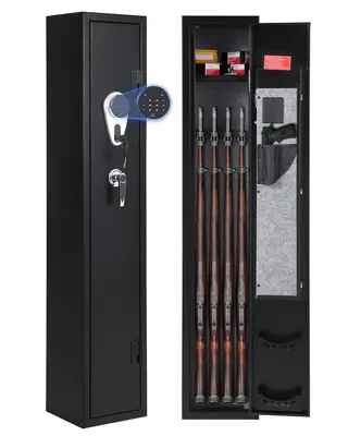 Garvee 3-4 Rifle Gun Safe with Digital Keypad & Dual Explosion Alarm - 52 Tall Heavy Duty Steel Rifle Cabinet for Home Secur...