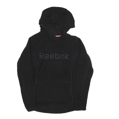 REEBOK Fleece Hoodie Black Pullover Womens M